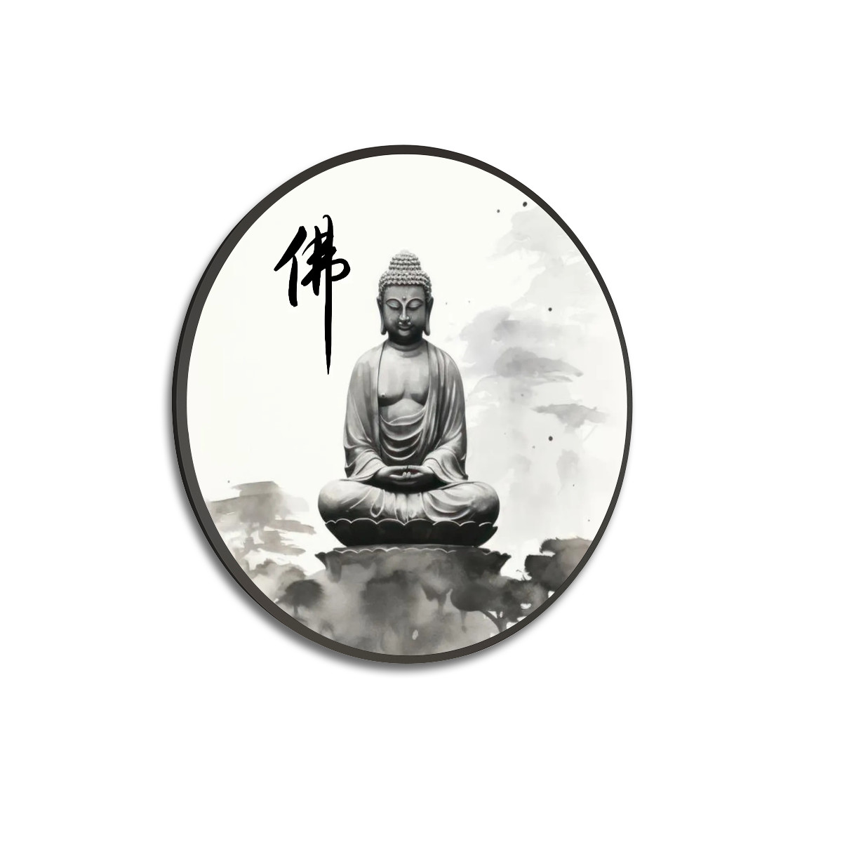 大型圆形框帆布海报 (佛像)