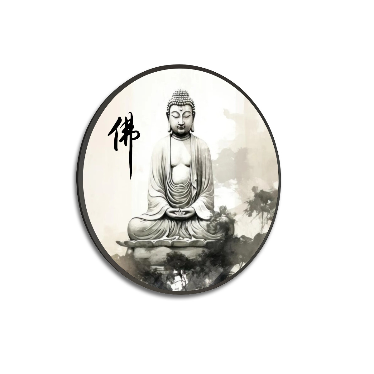 大型圆形框帆布海报 (佛像)