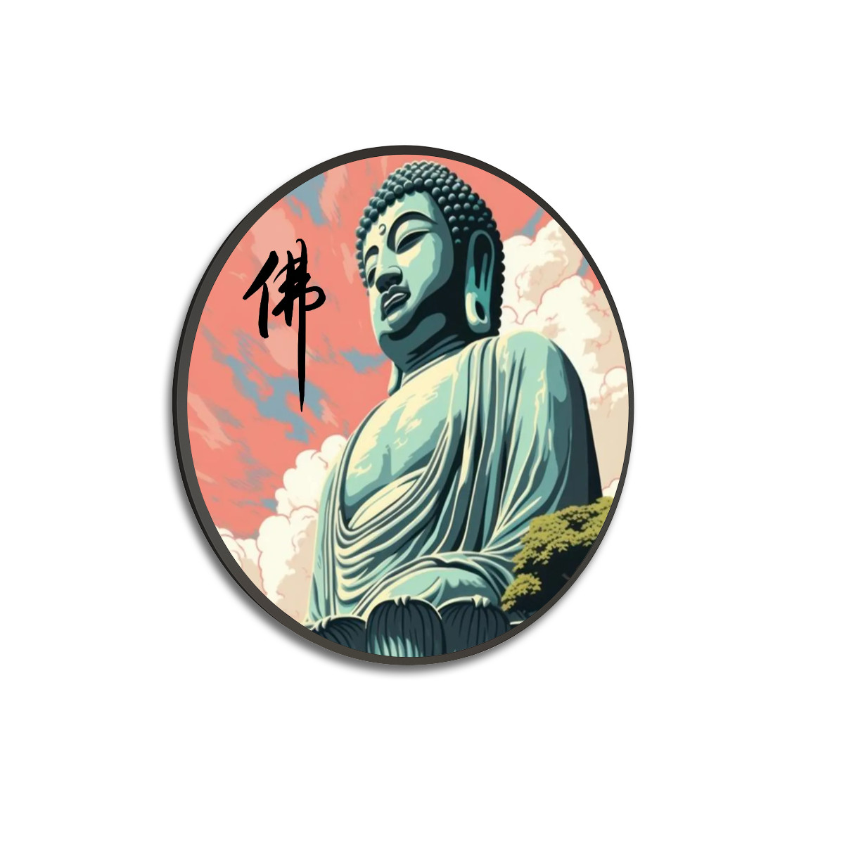 大型圆形框帆布海报 (佛像)
