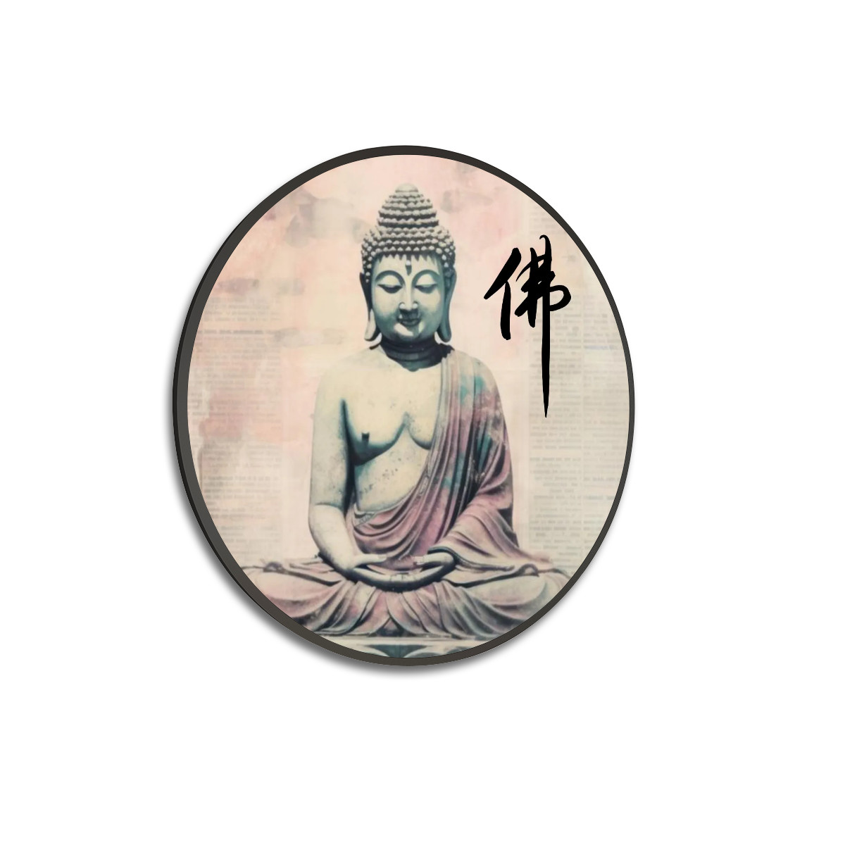 大型圆形框帆布海报 (佛像)