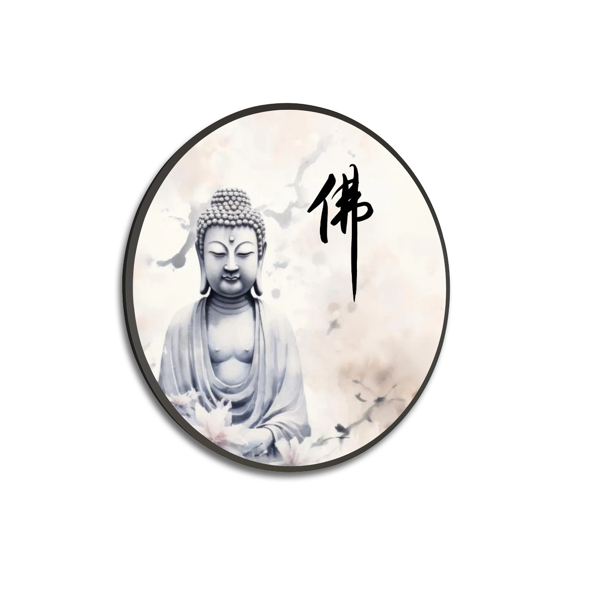 大型圆形框帆布海报 (佛像)